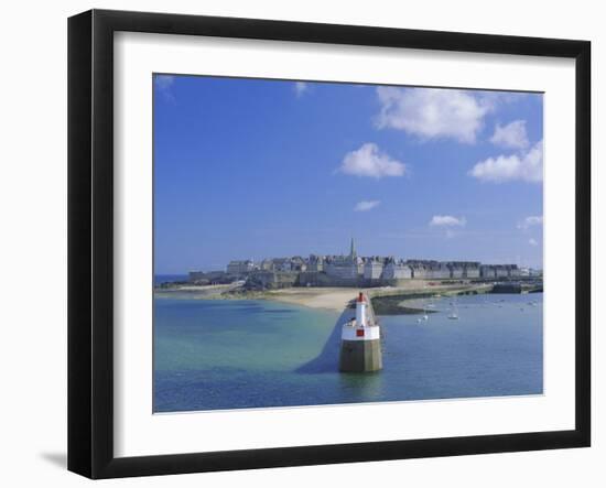 View from Sea to the Walled Town (Intra Muros), St. Malo, Ille-Et-Vilaine, Brittany, France, Europe-Ruth Tomlinson-Framed Photographic Print