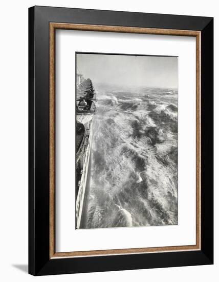 View From Side of Ocean Liner Queen Elizabeth While Crossing the Atlantic-Alfred Eisenstaedt-Framed Photographic Print