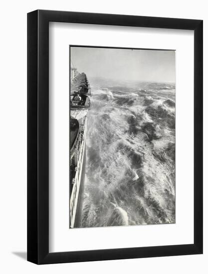 View From Side of Ocean Liner Queen Elizabeth While Crossing the Atlantic-Alfred Eisenstaedt-Framed Photographic Print