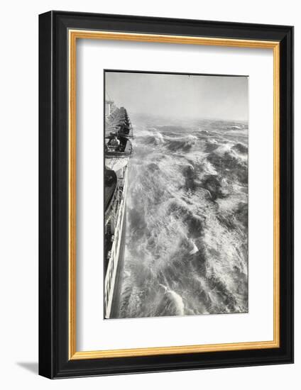 View From Side of Ocean Liner Queen Elizabeth While Crossing the Atlantic-Alfred Eisenstaedt-Framed Photographic Print