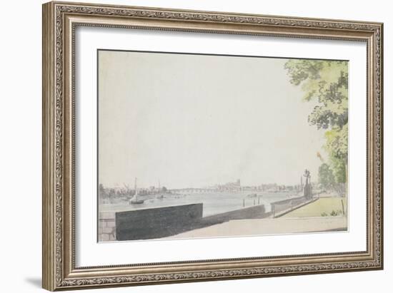 View from Somerset House Garden, Looking Towards Westminster Bridge, 1756-Paul Sandby-Framed Giclee Print