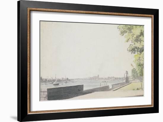 View from Somerset House Garden, Looking Towards Westminster Bridge, 1756-Paul Sandby-Framed Giclee Print