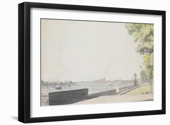 View from Somerset House Garden, Looking Towards Westminster Bridge, 1756-Paul Sandby-Framed Giclee Print