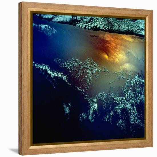 View from Space of Golden Glow over Indian Ocean Created by Pollution-null-Framed Premier Image Canvas