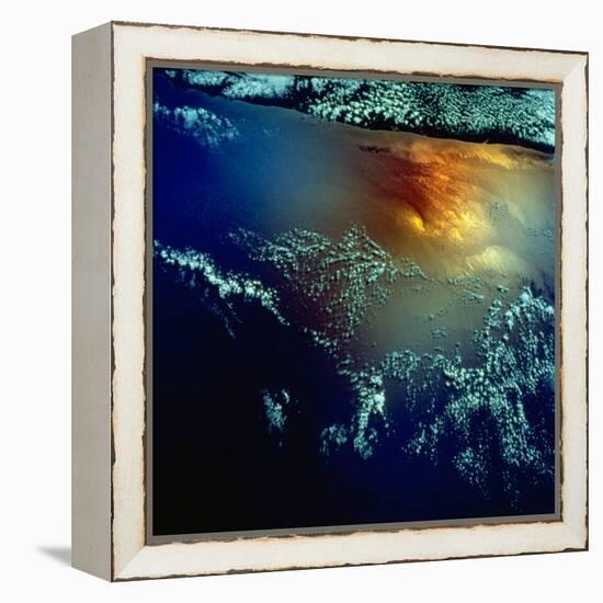 View from Space of Golden Glow over Indian Ocean Created by Pollution-null-Framed Premier Image Canvas
