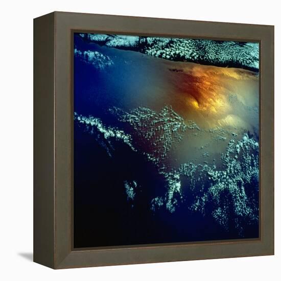 View from Space of Golden Glow over Indian Ocean Created by Pollution-null-Framed Premier Image Canvas