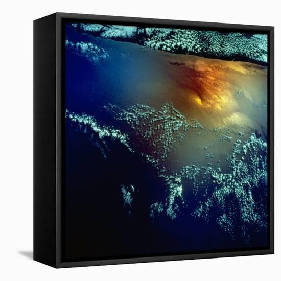 View from Space of Golden Glow over Indian Ocean Created by Pollution-null-Framed Premier Image Canvas