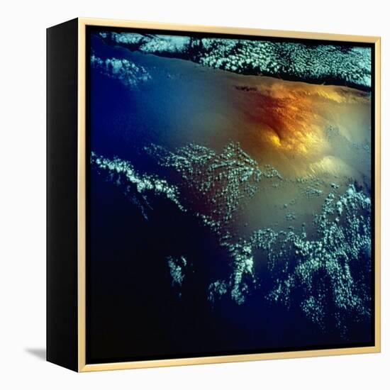 View from Space of Golden Glow over Indian Ocean Created by Pollution-null-Framed Premier Image Canvas