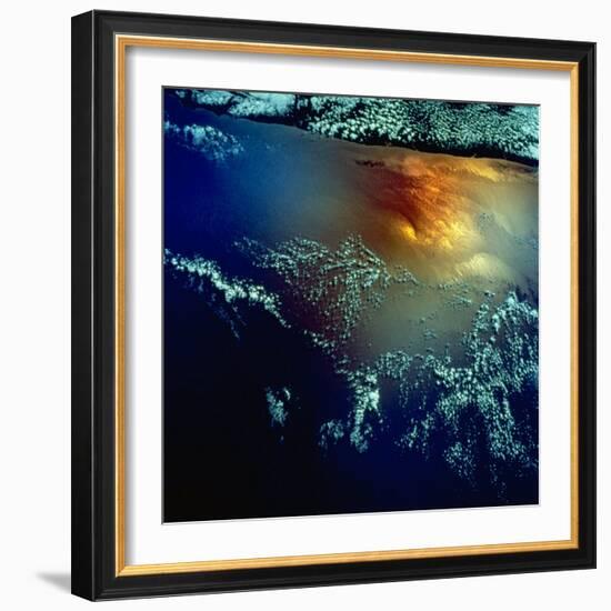 View from Space of Golden Glow over Indian Ocean Created by Pollution-null-Framed Photographic Print