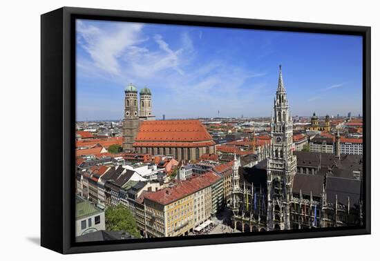 View from St. Peter's Church down to Marienplatz Square, City Hall and Church of Our Lady, Munich, -Hans-Peter Merten-Framed Premier Image Canvas