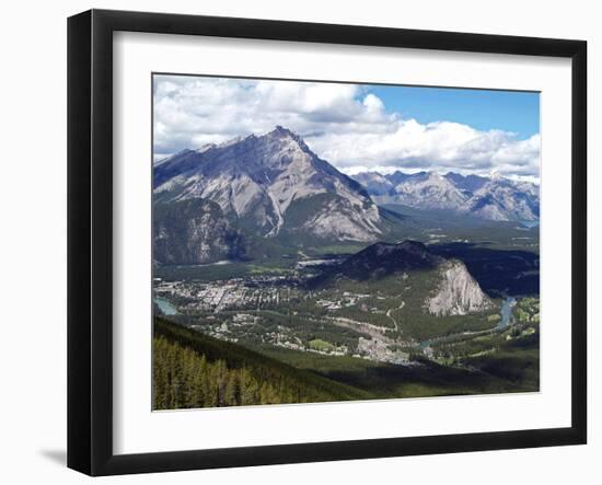 View from Sulphur Mountain to Banff, Banff National Park, UNESCO World Heritage Site, Alberta, Rock-Hans Peter Merten-Framed Photographic Print