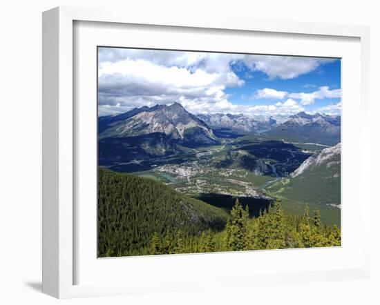 View from Sulphur Mountain to Banff, Banff National Park, UNESCO World Heritage Site, Alberta, Rock-Hans Peter Merten-Framed Photographic Print