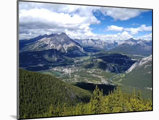 View from Sulphur Mountain to Banff, Banff National Park, UNESCO World Heritage Site, Alberta, Rock-Hans Peter Merten-Mounted Photographic Print