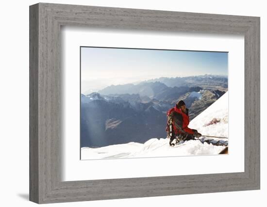 View from Summit, Huayna Potosi, Cordillera Real, Bolivia, South America-Mark Chivers-Framed Photographic Print