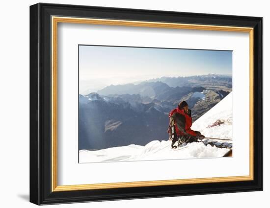 View from Summit, Huayna Potosi, Cordillera Real, Bolivia, South America-Mark Chivers-Framed Photographic Print