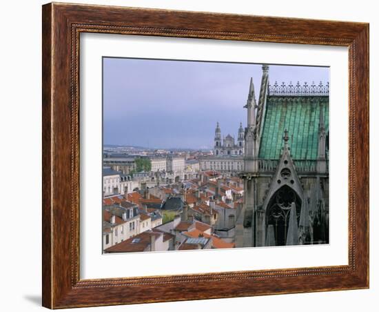 View from Terrace of St. Epvre Basilica, of Place Stanislas and Old Town, Nancy, Lorraine-Bruno Barbier-Framed Photographic Print