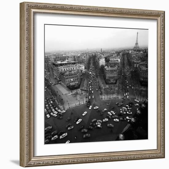 View from the Arc de Triomphe to the Place de l'Etoile, 1960s-Paul Almasy-Framed Giclee Print