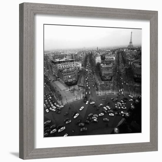 View from the Arc de Triomphe to the Place de l'Etoile, 1960s-Paul Almasy-Framed Giclee Print