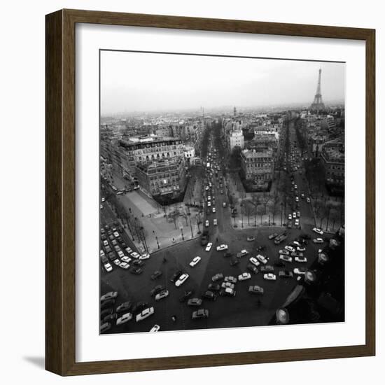 View from the Arc de Triomphe to the Place de l'Etoile, 1960s-Paul Almasy-Framed Giclee Print