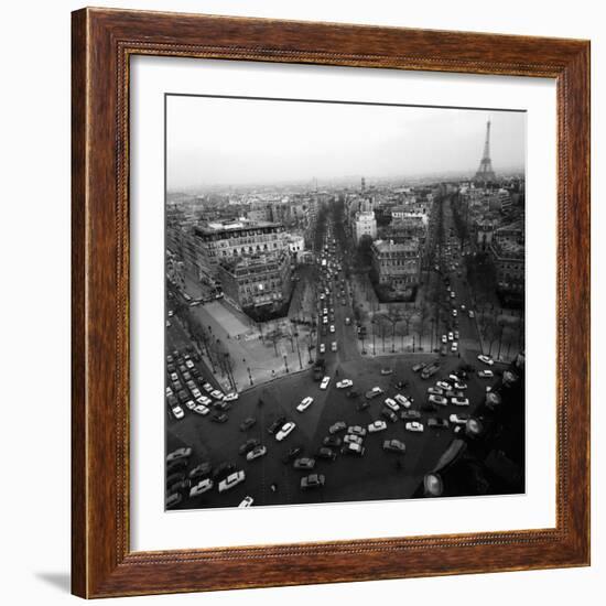 View from the Arc de Triomphe to the Place de l'Etoile, 1960s-Paul Almasy-Framed Giclee Print