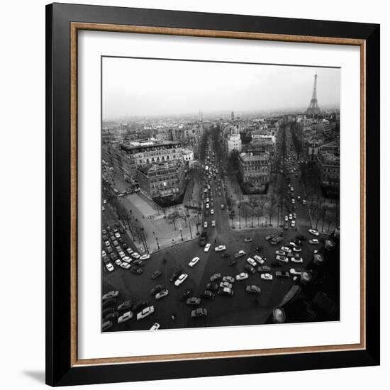 View from the Arc de Triomphe to the Place de l'Etoile, 1960s-Paul Almasy-Framed Giclee Print