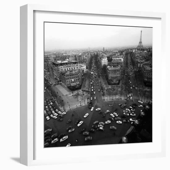 View from the Arc de Triomphe to the Place de l'Etoile, 1960s-Paul Almasy-Framed Giclee Print