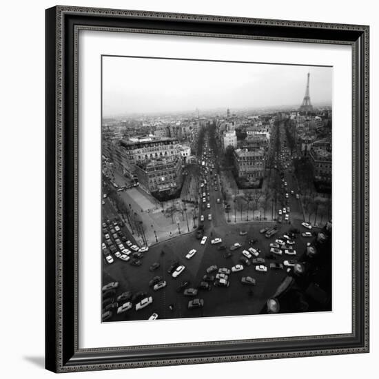 View from the Arc de Triomphe to the Place de l'Etoile, 1960s-Paul Almasy-Framed Giclee Print