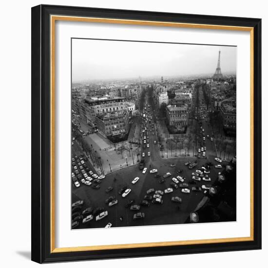 View from the Arc de Triomphe to the Place de l'Etoile, 1960s-Paul Almasy-Framed Giclee Print