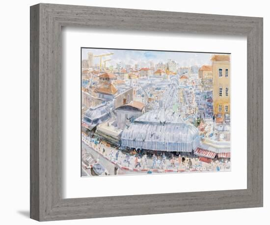View from the Balcony, Mahane Yehuda, Jerusalem, 2019 (W/C on Paper)-Lucy Willis-Framed Giclee Print