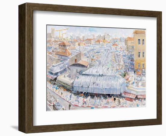 View from the Balcony, Mahane Yehuda, Jerusalem, 2019 (W/C on Paper)-Lucy Willis-Framed Giclee Print