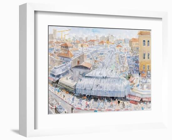 View from the Balcony, Mahane Yehuda, Jerusalem, 2019 (W/C on Paper)-Lucy Willis-Framed Giclee Print