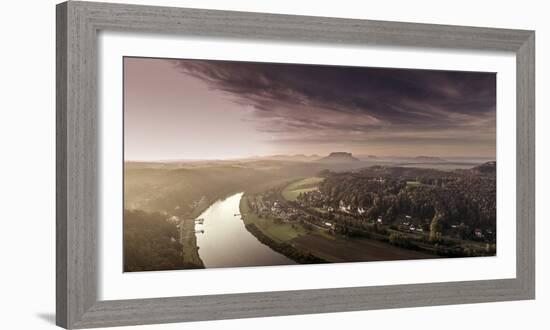 View from the Bastion in the Elbtal with Rathen-Jorg Simanowski-Framed Photographic Print