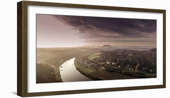 View from the Bastion in the Elbtal with Rathen-Jorg Simanowski-Framed Photographic Print
