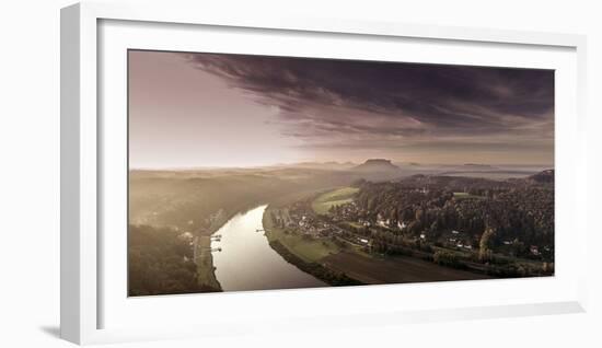 View from the Bastion in the Elbtal with Rathen-Jorg Simanowski-Framed Photographic Print