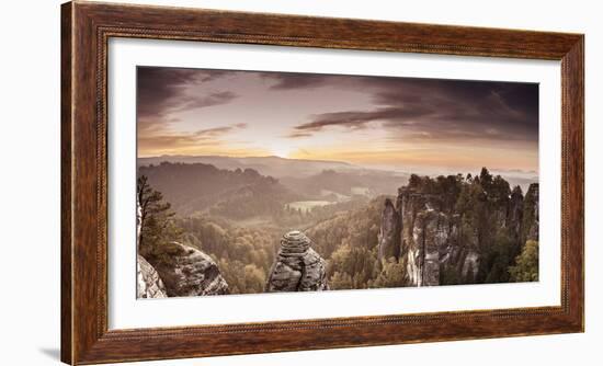 View from the Bastion View with Sunrise-Jorg Simanowski-Framed Photographic Print
