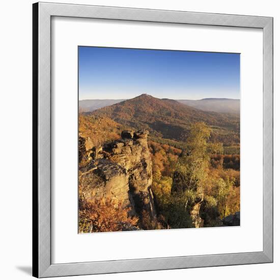 View from the Battertfelsen to the Merkus, Baden Baden, Baden-Wurttemberg, Germany-Markus Lange-Framed Photographic Print