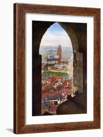 View from the Belfry of Bruges, Belgium, C1924-null-Framed Giclee Print