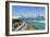 View from the Breakwater to the City Skyline across the Gulf, Abu Dhabi, United Arab Emirates-Fraser Hall-Framed Photographic Print