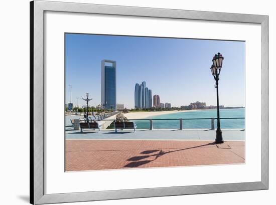 View from the Breakwater Towards Abu Dhabi Oil Company Hq and Etihad Towers, Abu Dhabi-Fraser Hall-Framed Photographic Print