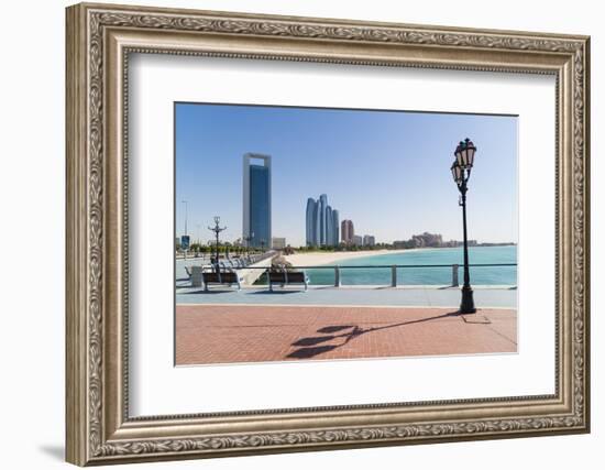 View from the Breakwater Towards Abu Dhabi Oil Company Hq and Etihad Towers, Abu Dhabi-Fraser Hall-Framed Photographic Print