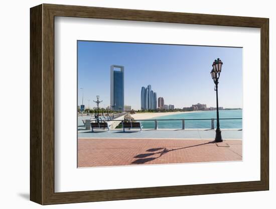 View from the Breakwater Towards Abu Dhabi Oil Company Hq and Etihad Towers, Abu Dhabi-Fraser Hall-Framed Photographic Print