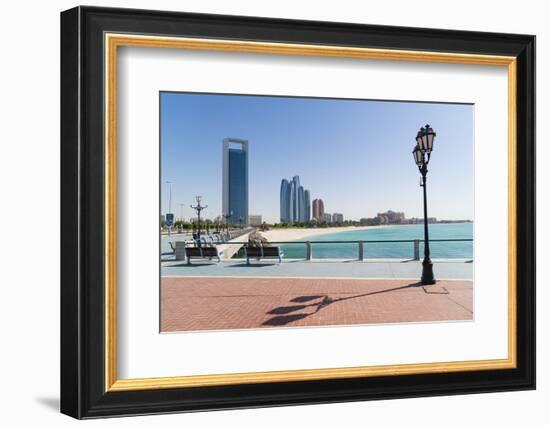 View from the Breakwater Towards Abu Dhabi Oil Company Hq and Etihad Towers, Abu Dhabi-Fraser Hall-Framed Photographic Print