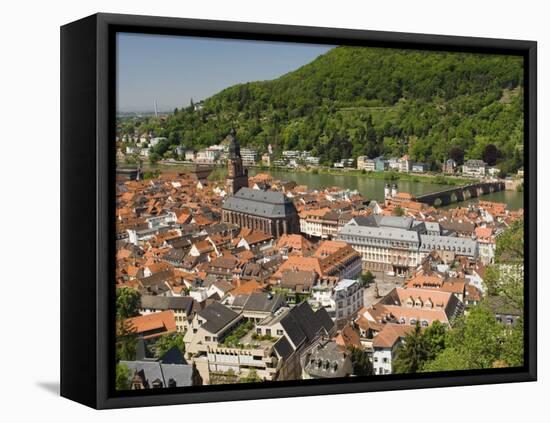 View from the Castle of the Old City, and the River Neckar, Heidelberg, Baden-Wurttemberg, Germany-James Emmerson-Framed Premier Image Canvas