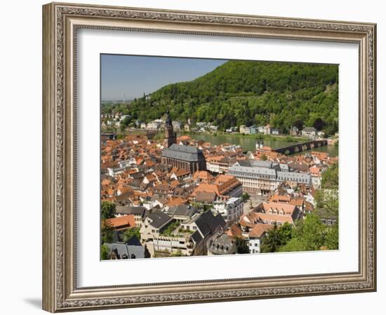 View from the Castle of the Old City, and the River Neckar, Heidelberg, Baden-Wurttemberg, Germany-James Emmerson-Framed Photographic Print