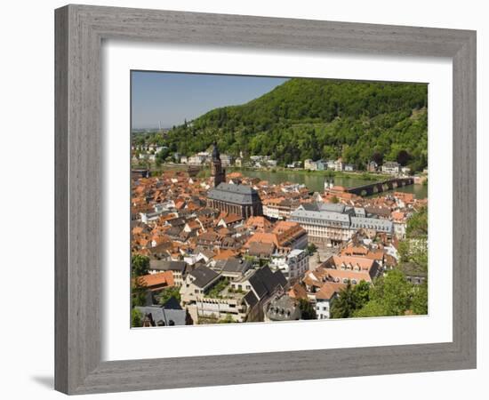 View from the Castle of the Old City, and the River Neckar, Heidelberg, Baden-Wurttemberg, Germany-James Emmerson-Framed Photographic Print