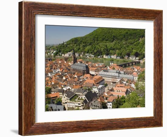 View from the Castle of the Old City, and the River Neckar, Heidelberg, Baden-Wurttemberg, Germany-James Emmerson-Framed Photographic Print