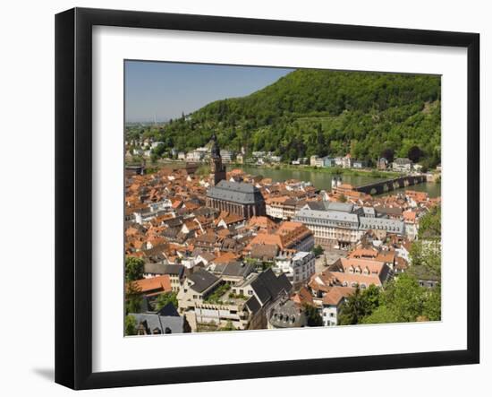 View from the Castle of the Old City, and the River Neckar, Heidelberg, Baden-Wurttemberg, Germany-James Emmerson-Framed Photographic Print