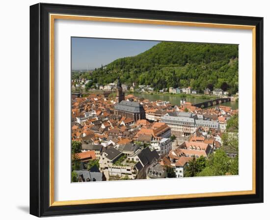 View from the Castle of the Old City, and the River Neckar, Heidelberg, Baden-Wurttemberg, Germany-James Emmerson-Framed Photographic Print