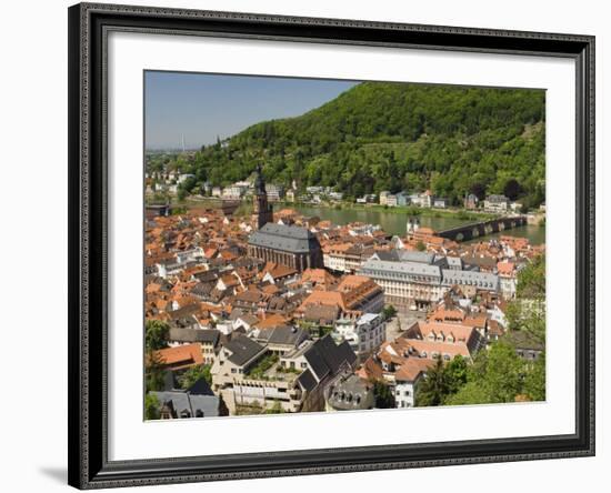 View from the Castle of the Old City, and the River Neckar, Heidelberg, Baden-Wurttemberg, Germany-James Emmerson-Framed Photographic Print