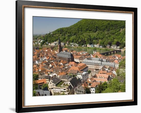 View from the Castle of the Old City, and the River Neckar, Heidelberg, Baden-Wurttemberg, Germany-James Emmerson-Framed Photographic Print